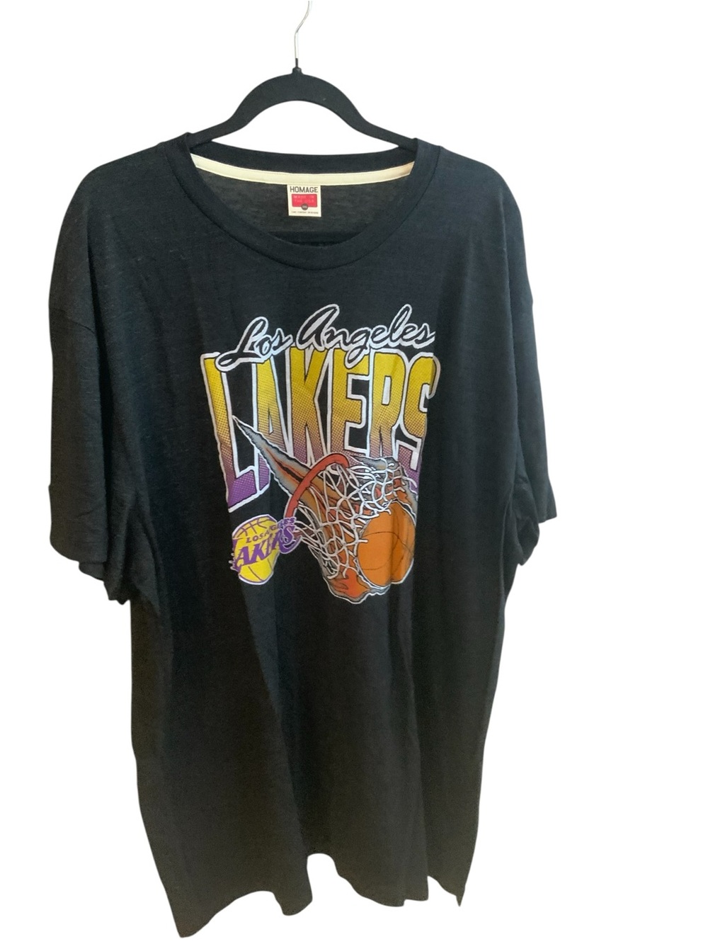 Los Angeles Lakers Graphic Fire Lightnig Short Sleeve T- Shirt 3Xl
